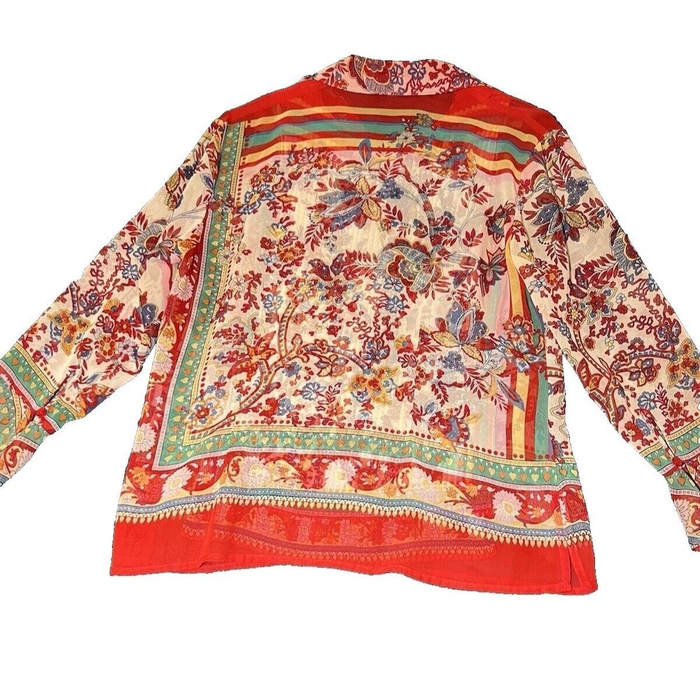 Notations 2-Piece Set Bohemian Floral Paisley Print Blouse & Tank Top Size Small - Picture 3 of 16